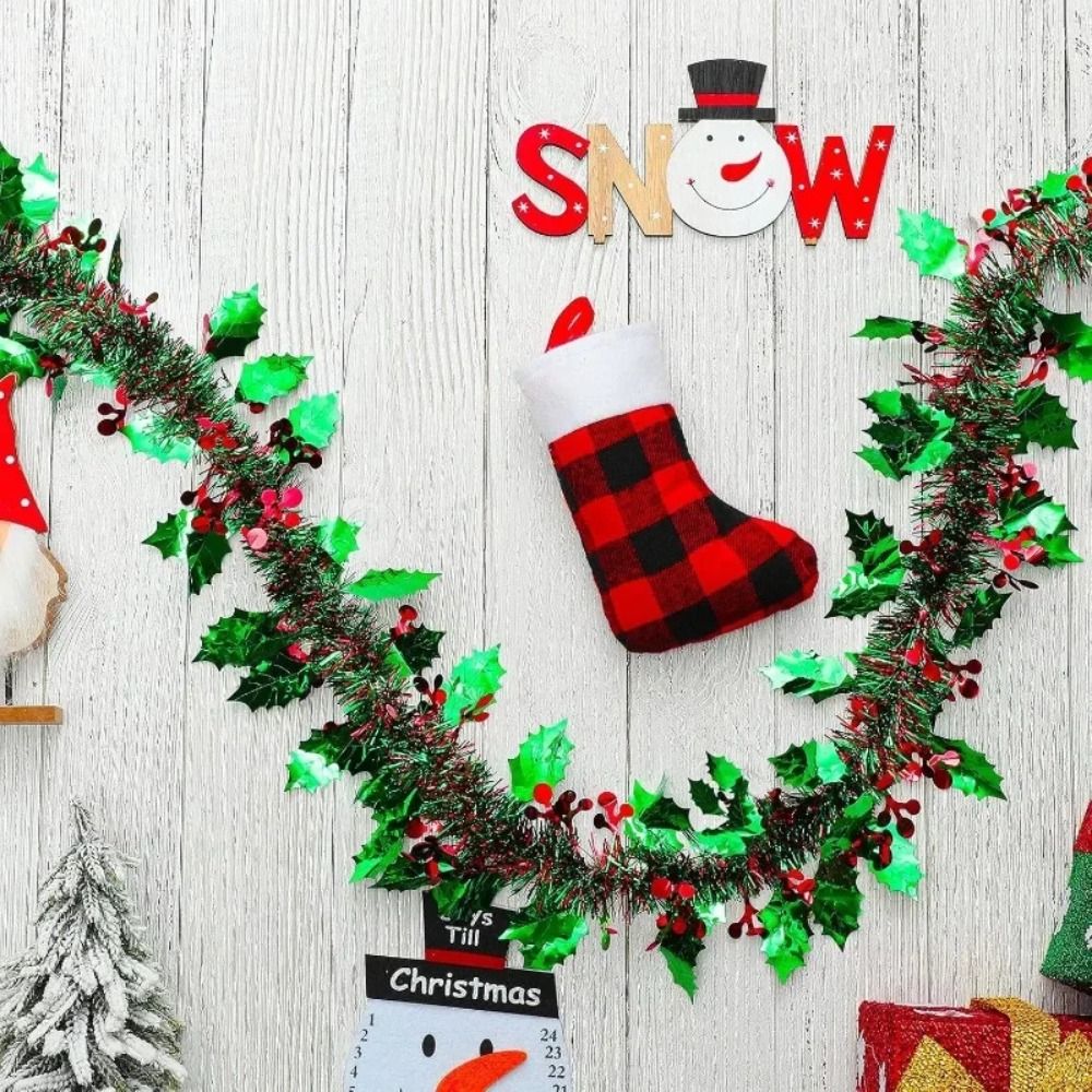 Tinsel Garland Decoration - พวงมาลัยคริสต์มาสแบบใช้ซ้ำได้ 2 ชิ้น ยาว 2 เมตร
