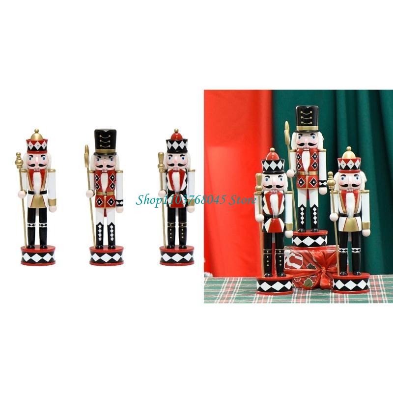 Nutcracker Figurine - R53F ไม้คริสต์มาส Nutcrackers King ตุ๊กตาของเล่นเครื่องประดับสำหรับวันหยุดคริสต์มาสตกแต่งชั้นวางตารางหน้าแรกปีใหม่