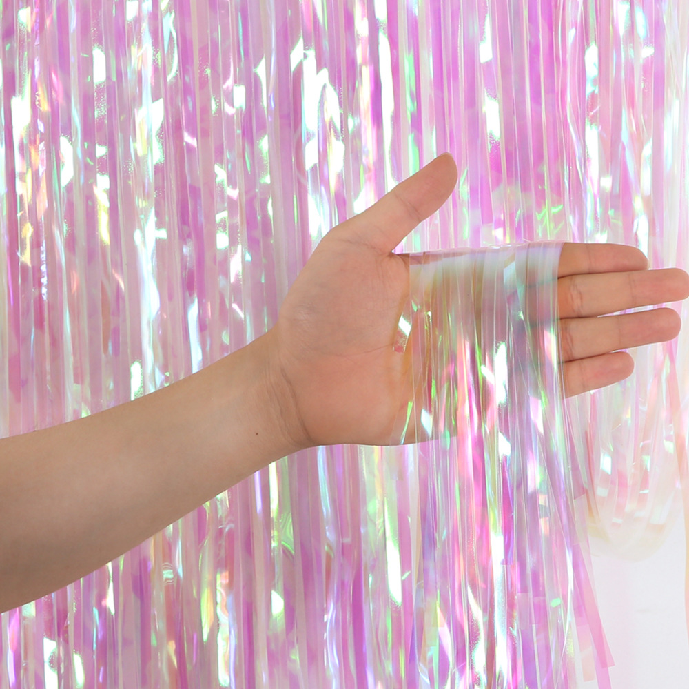 Tinsel Garland Decoration - 2M 3M Party ฉากหลังผ้าม่านฝนเลื่อม Tinsel ฟอยล์ม่าน