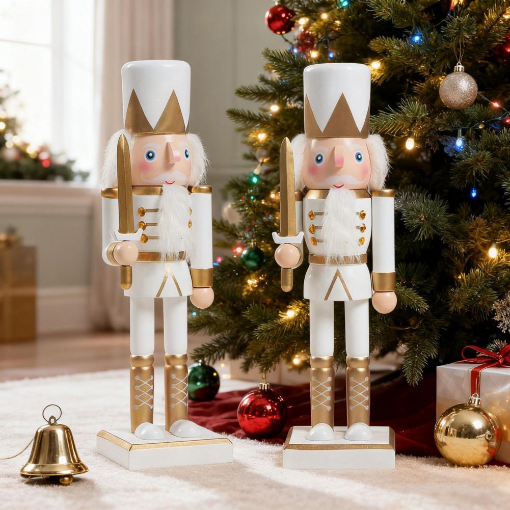 Nutcracker Figurine - ตุ๊กตานัทแครกเกอร์ไม้ขนาด 10 นิ้ว ของตกแต่งคริสต์มาส รูปทหารนัทแครกเกอร์ ตั้งโชว์บนชั้นวาง