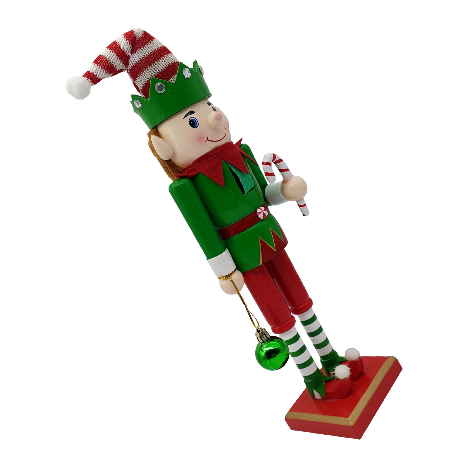 Nutcracker Figurine - ตุ๊กตาไม้ทหารนัทแครกเกอร์เอลฟ์ตกแต่งคริสต์มาส ของประดับตกแต่งวันหยุดขนาดเล็กสำหรับวางบนโต๊ะ