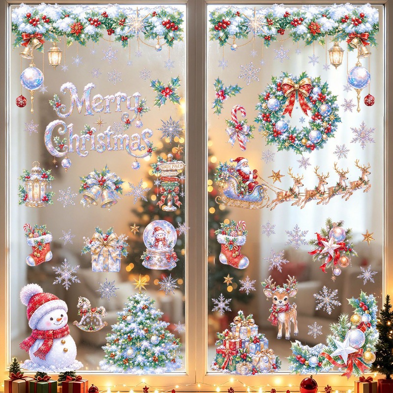 สติ๊กเกอร์ติดกระจกคริสต์มาสแบบ - Snowflake Window Decal บทวิจารณ์และราคา