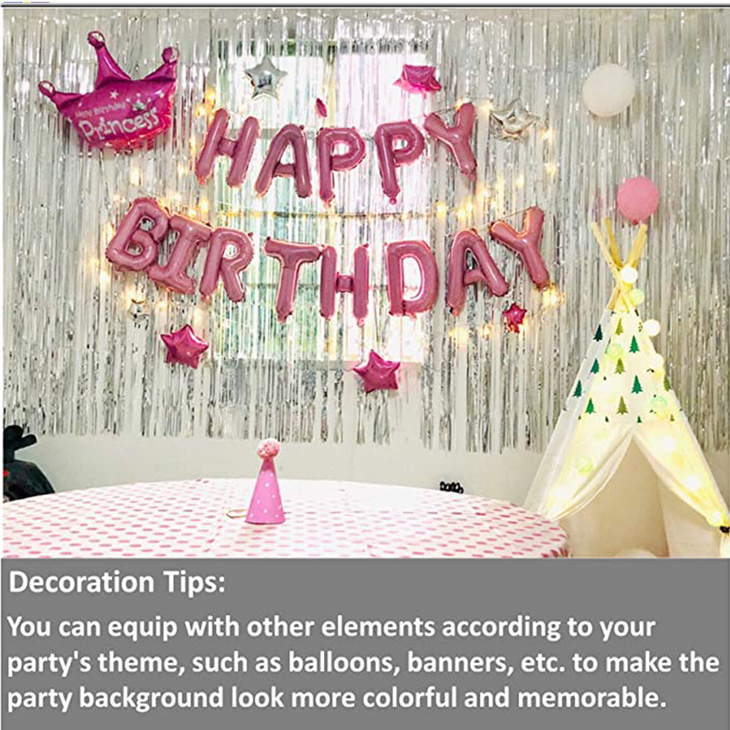 ม่านฉากหลังราคาประหยัดแบบเมทัล - Tinsel Garland Decoration บทวิจารณ์และราคา