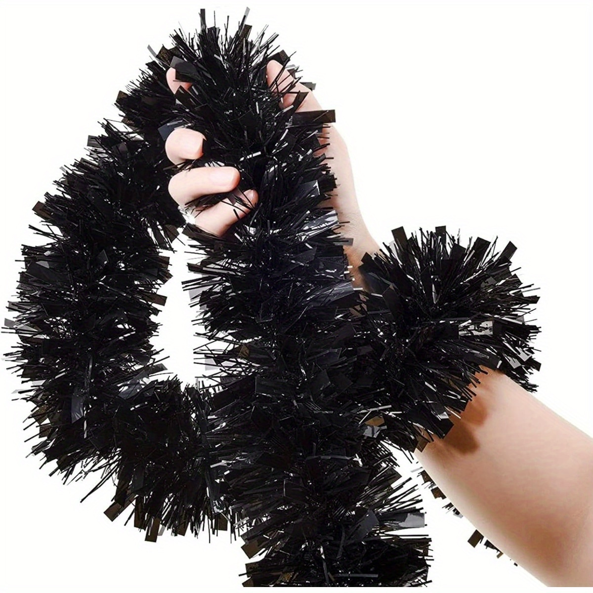 พวงมาลัยประดับต้นไม้สีดำเมทัลล - Tinsel Garland Decoration บทวิจารณ์และราคา