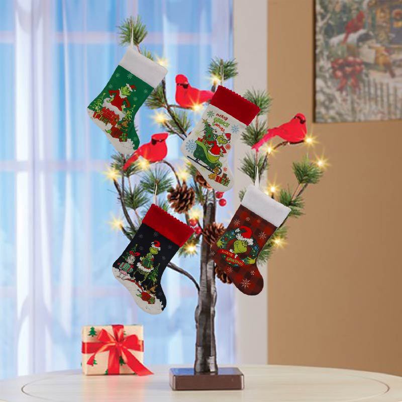 ถุงน่องคริสต์มาส Grinch ถุงเท้ - Christmas Stocking Hanging บทวิจารณ์และราคา